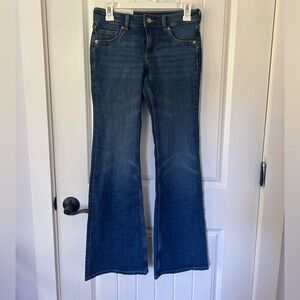 H&M NWT Dark Blue Flare Women's Jeans Low-rise Y2K